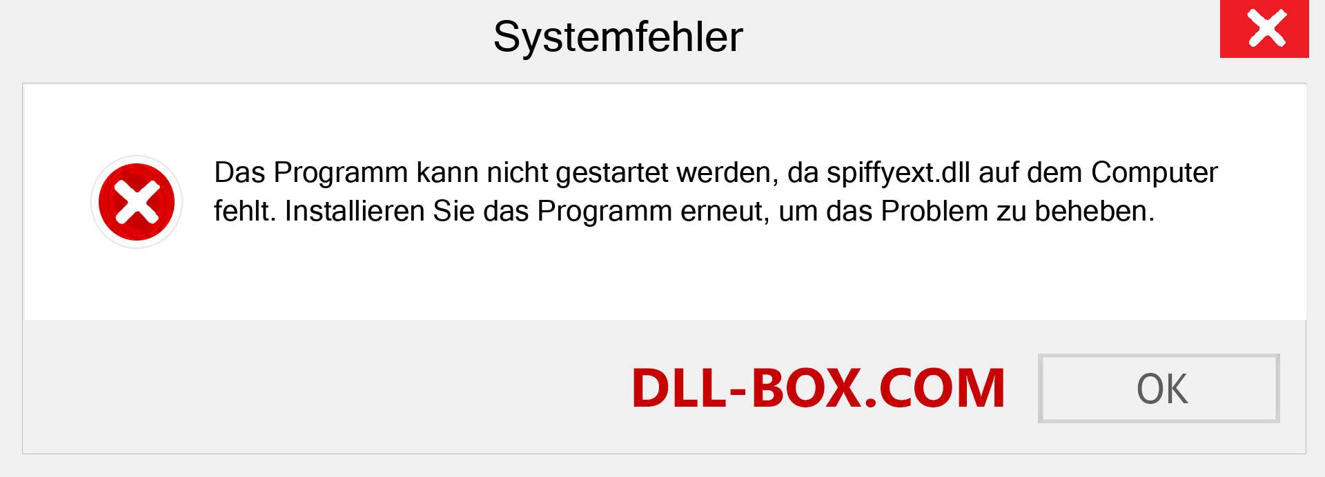 spiffyext.dll-Datei fehlt?. Download für Windows 7, 8, 10 - Fix spiffyext dll Missing Error unter Windows, Fotos, Bildern